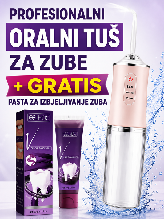 Profesionalni Oralni Tuš za Zube + GRATIS Pasta Za IZBJELJIVANJE Zuba