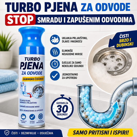 TURBO Pjena za Odvode – STOP Smradu i Zapušenim Odvodima