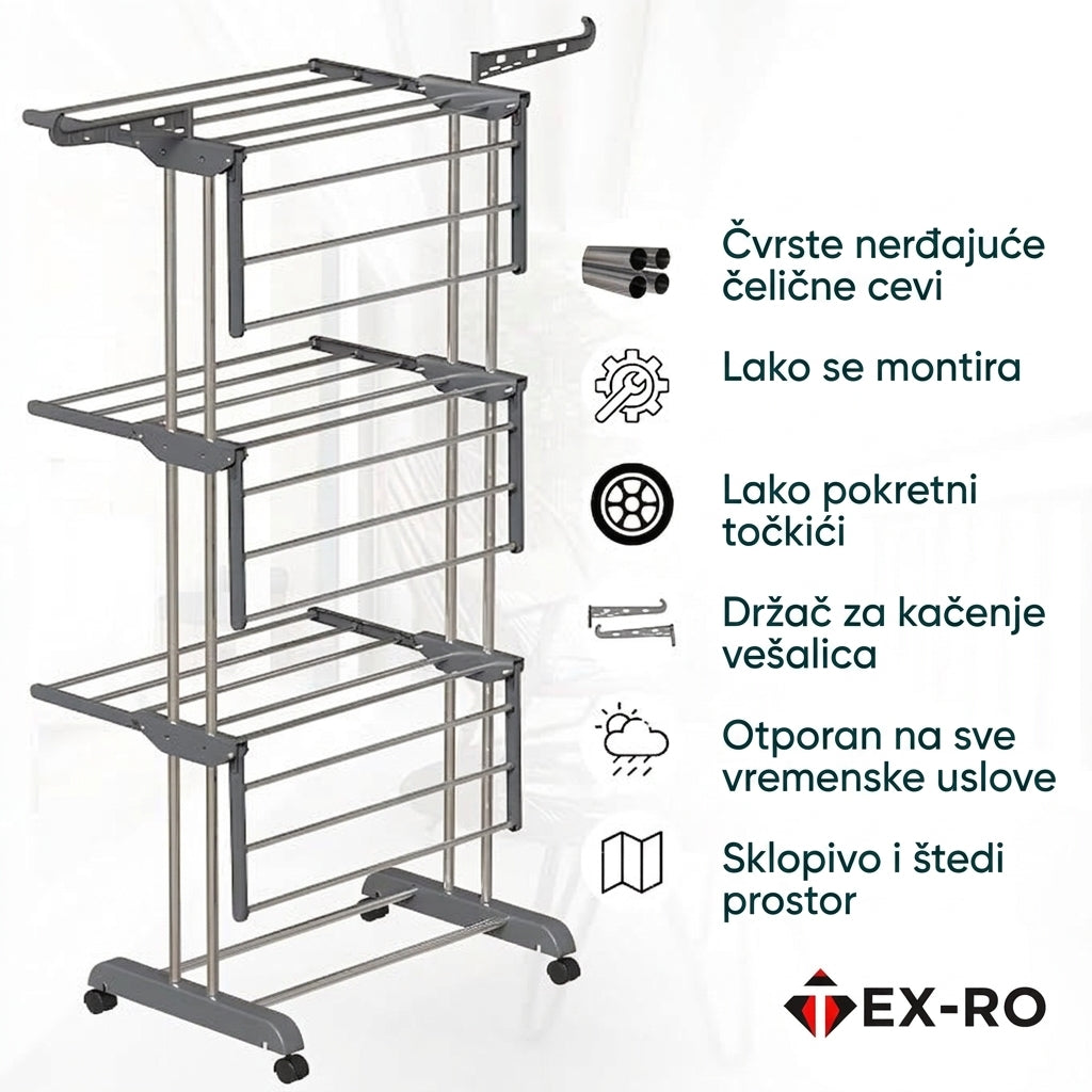 Sklopivi Stalak za Veš – Izvlači se za Ekstra Prostor