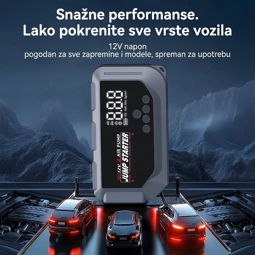 2500A Auto Starter 4u1 - Kompresor + PowerBank + LED Lampa