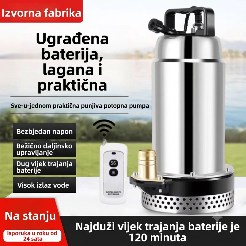 Bežična Potopna Pumpa 200W sa Daljinskim Upravljačem