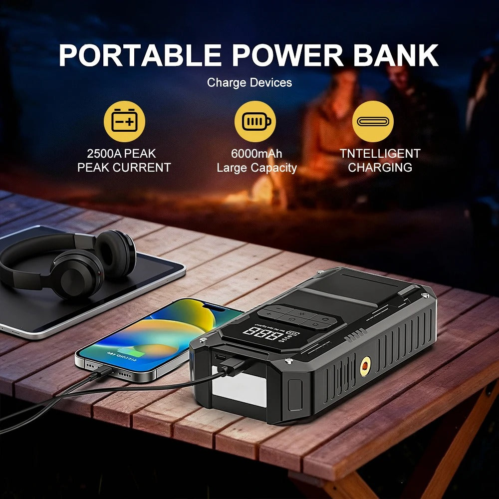 4u1 Starter + Kompresor + PowerBank + Lampa (2500A)