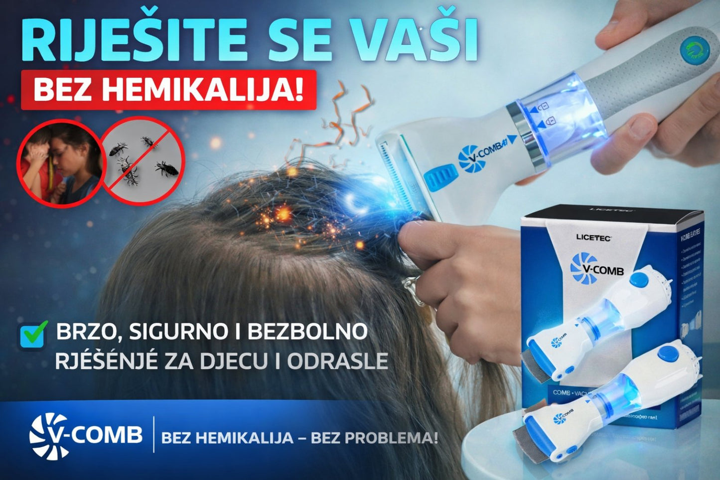 ELEKTRIČNI Češalj i Usisivač PROTIV Vaši i drugih insekata!